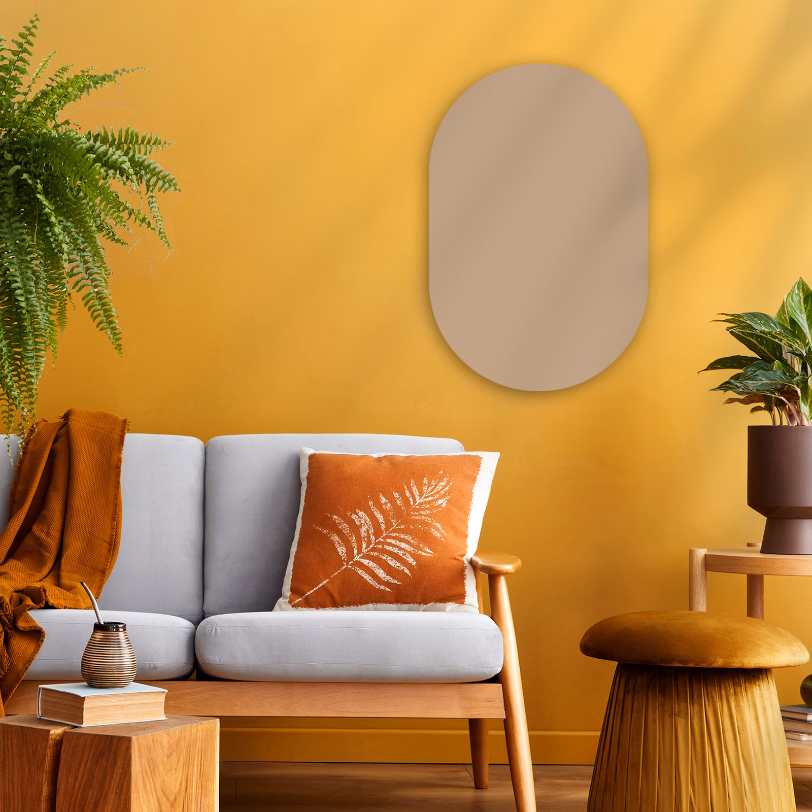 Muurovaal - Kunststof - Soft - Taupe - Bruin — 1