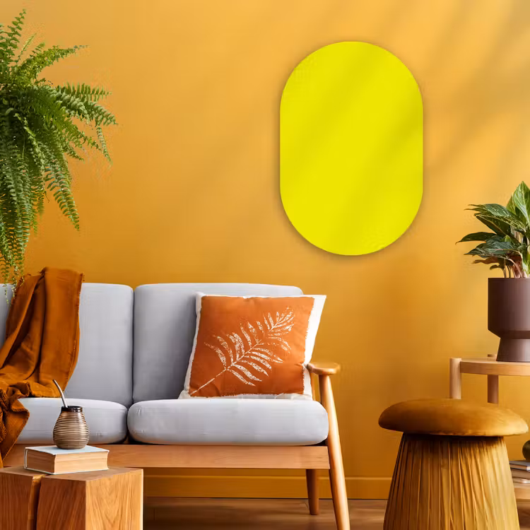 Muurovaal - Kunststof - Bright - Canary - Geel — 1