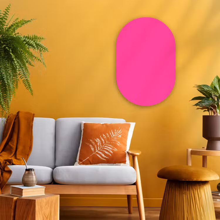 Muurovaal - Kunststof - Electric - Magenta - Roze — 1