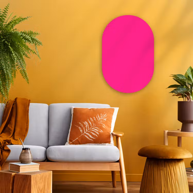 Muurovaal - Kunststof - Hot - Fuchsia - Roze — 1