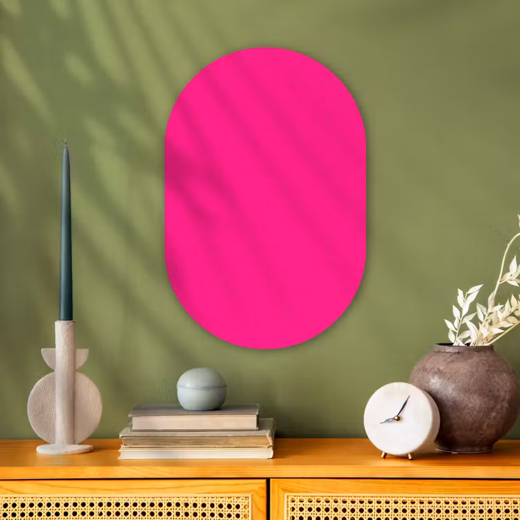 Muurovaal - Kunststof - Hot - Fuchsia - Roze — 2
