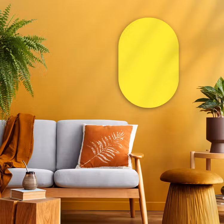 Muurovaal - Kunststof - Soft - Custard - Geel — 1