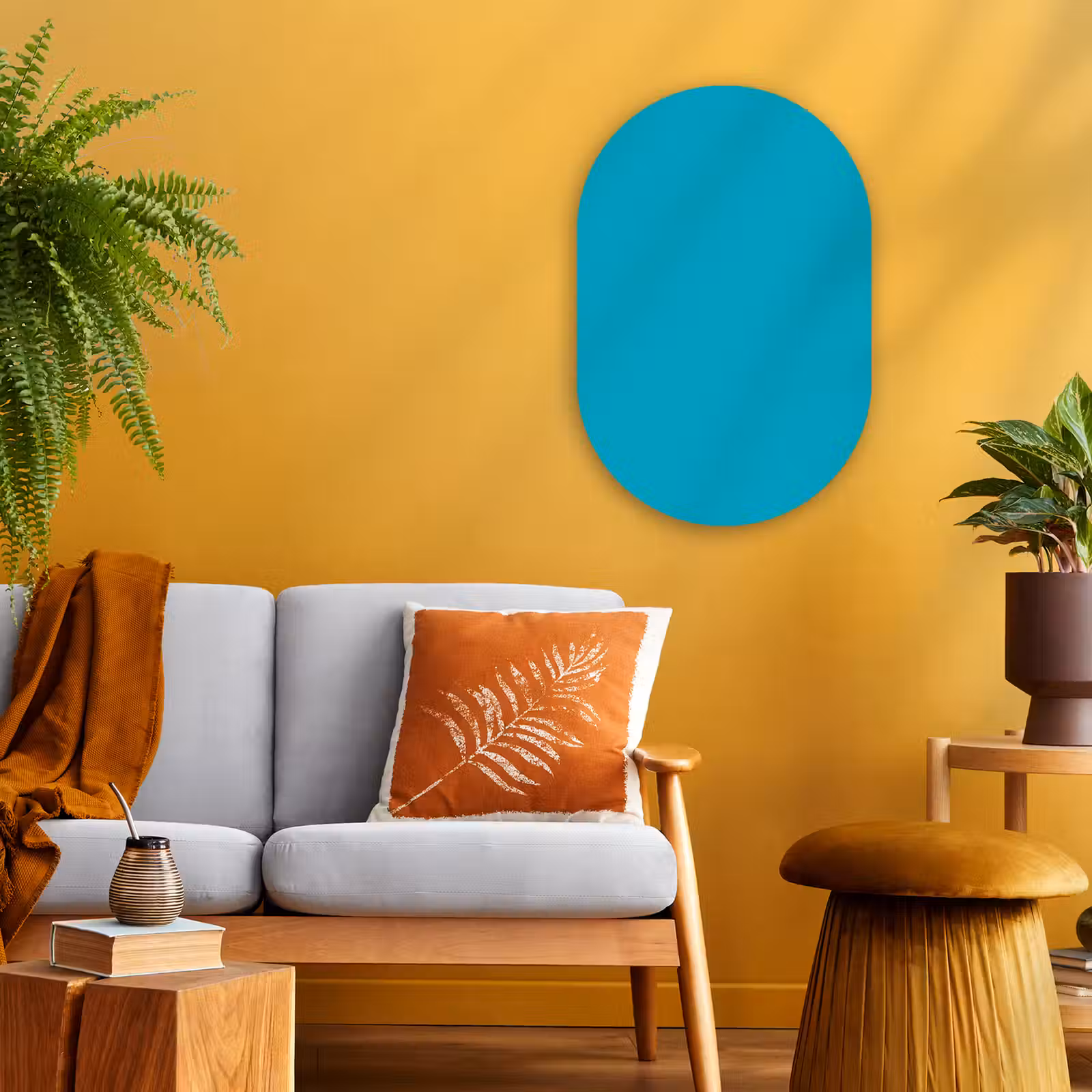 Muurovaal - Kunststof - Deep - Turquoise - Turkoois — 1