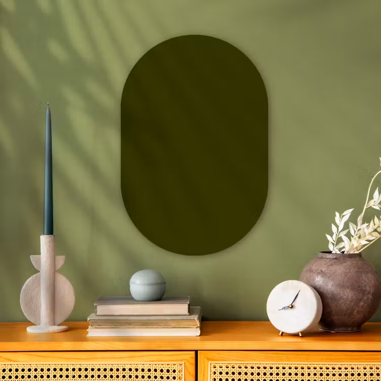 Muurovaal - Kunststof - Dark  - Olive - Groen — 1
