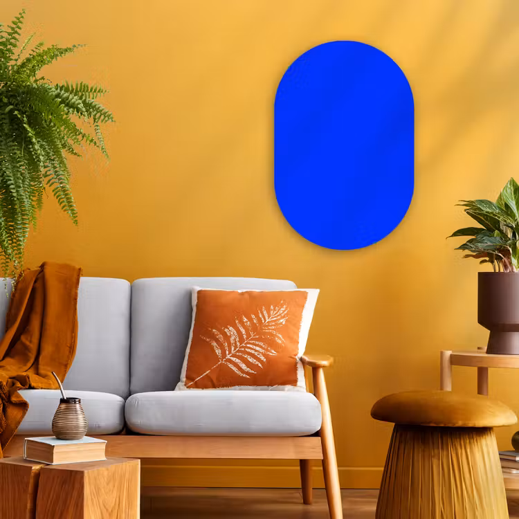 Muurovaal - Kunststof - Electric - Blue - Blauw — 3