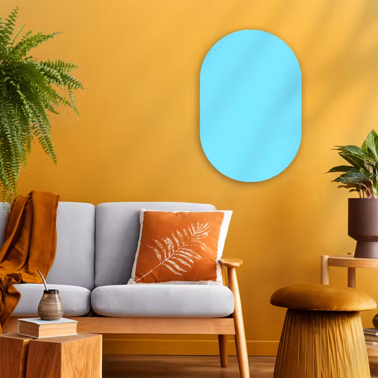 Muurovaal - Kunststof - Electric - Cyan - Blauw — 2