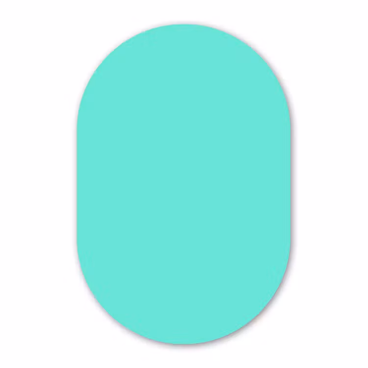 Muurovaal - Kunststof - Electric - Cyan - Turkoois — 2
