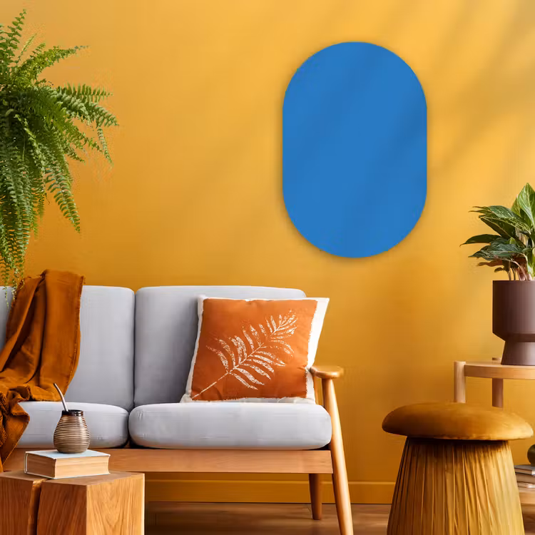 Muurovaal - Kunststof - Royal - Blue - Blauw — 2