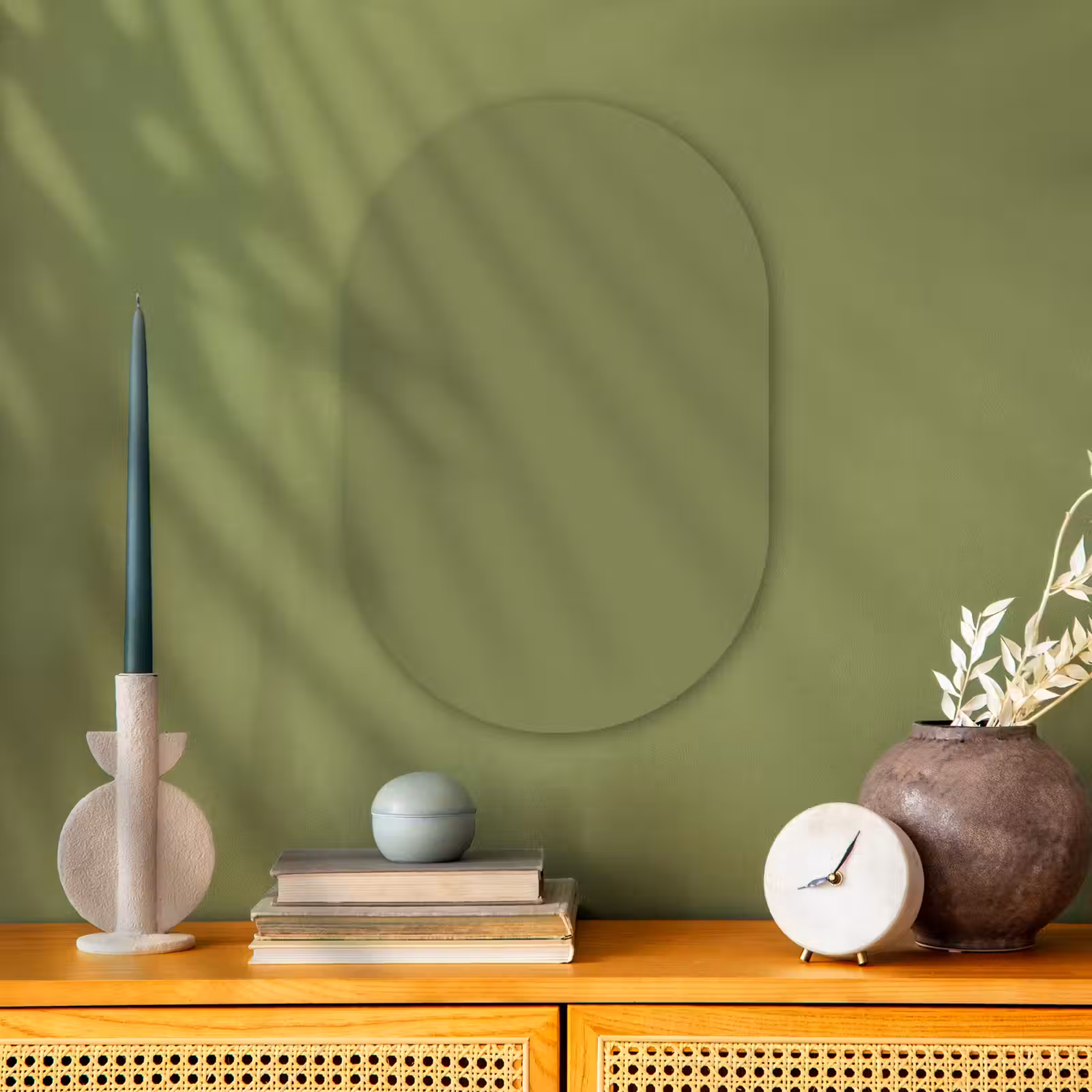 Muurovaal - Kunststof - Herbal - Matcha - Groen — 1