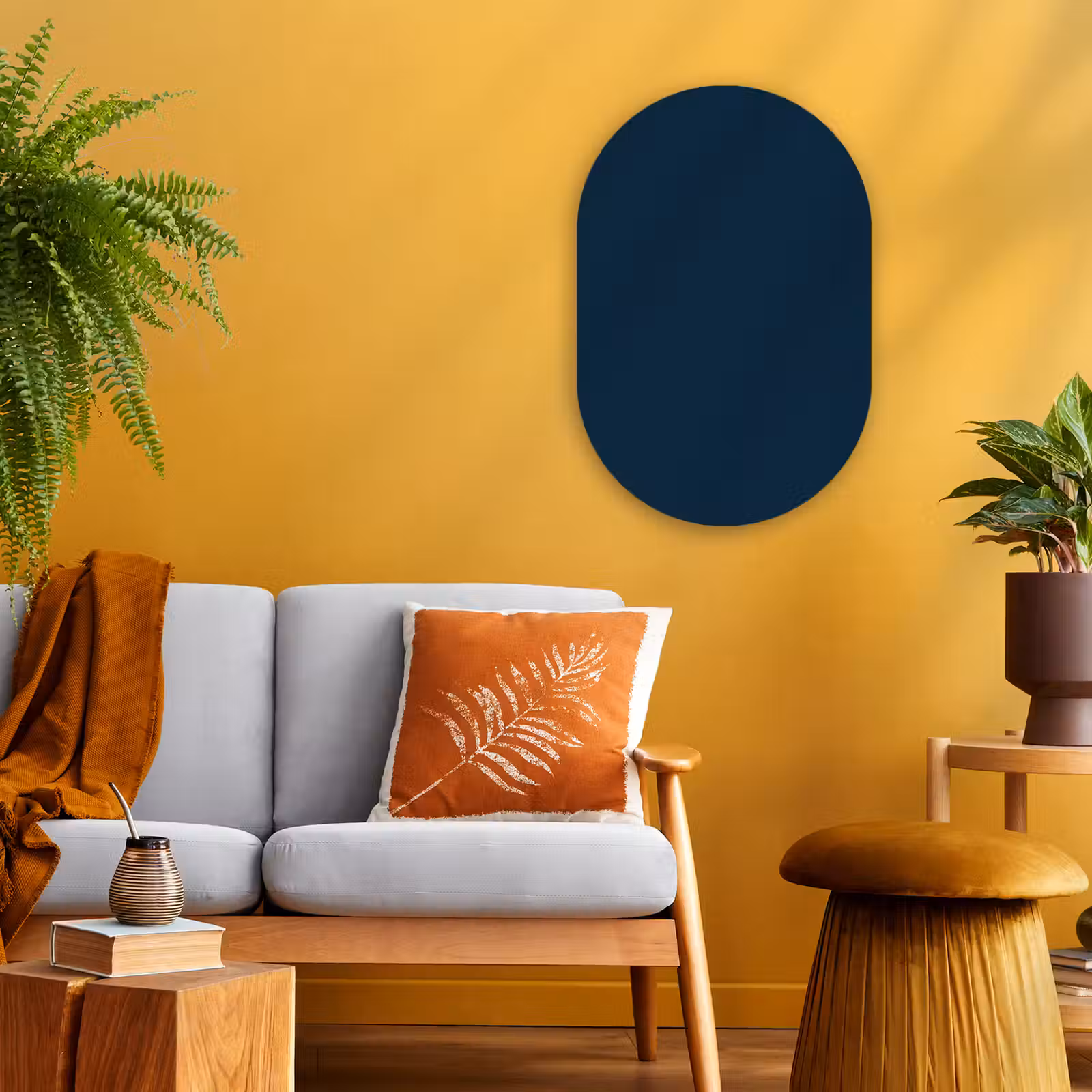 Muurovaal - Kunststof - Midnight - Blue - Blauw — 1