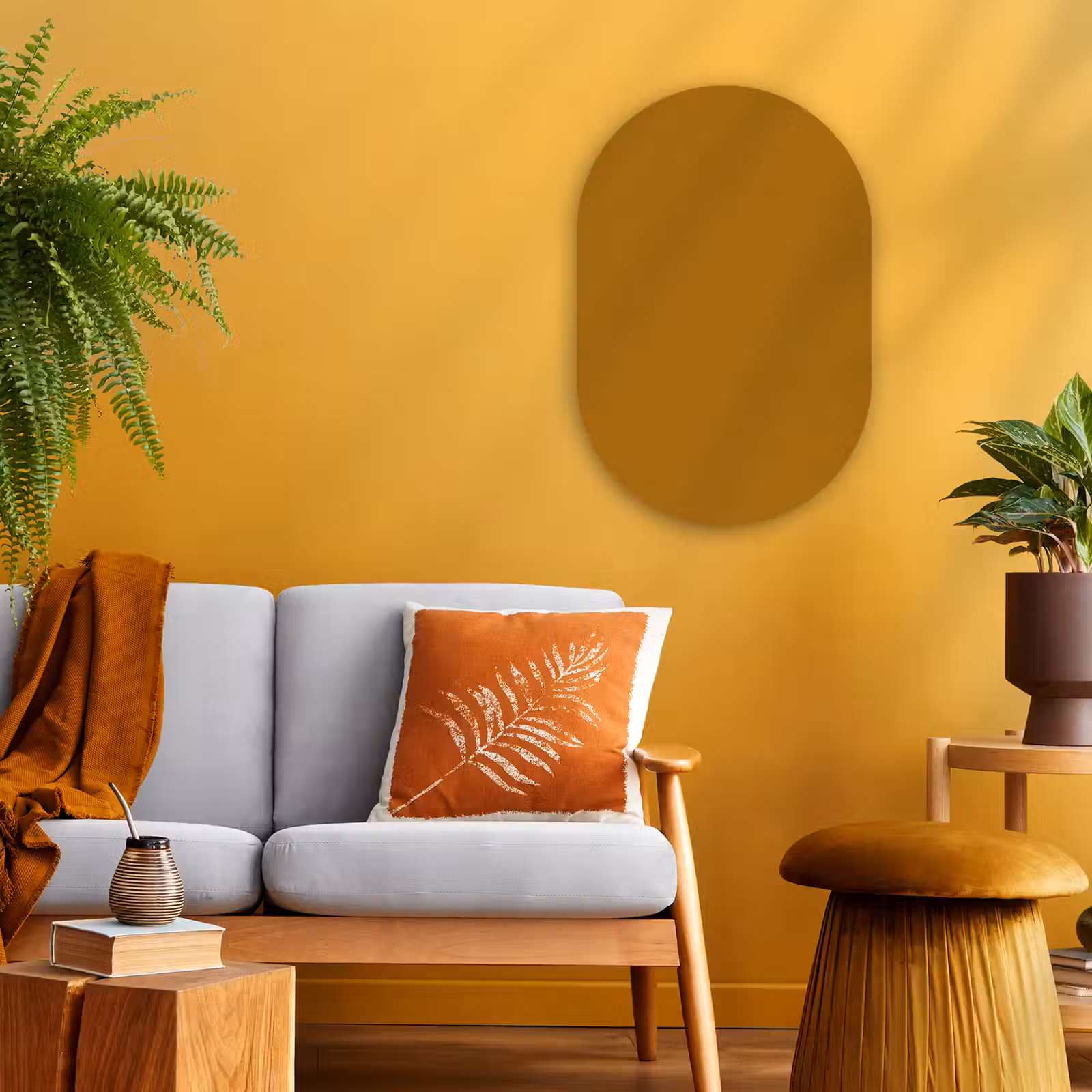 Muurovaal - Kunststof - Ocre - Gold - Geel — 1