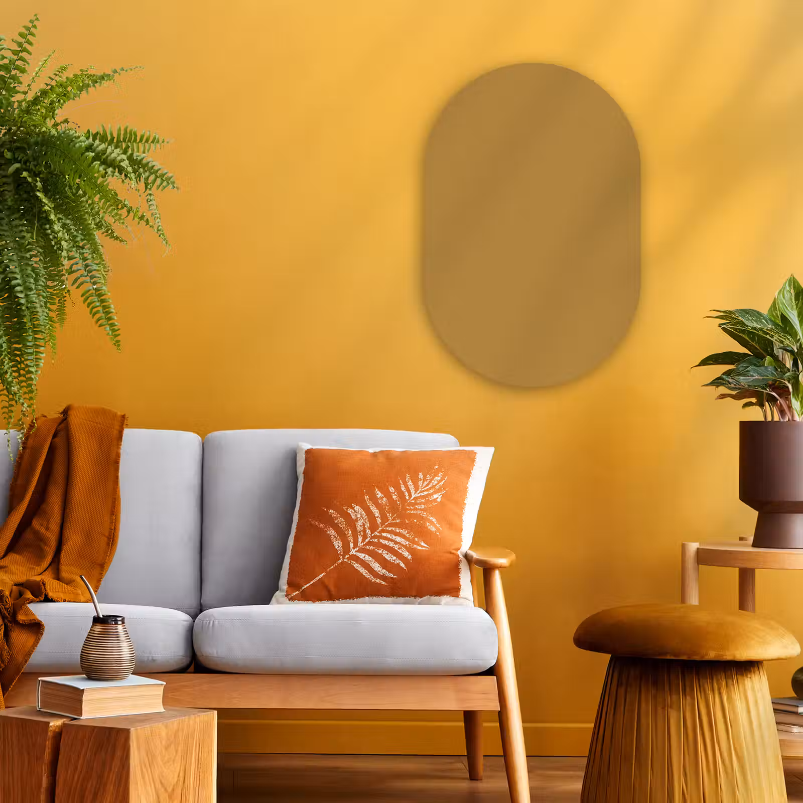 Muurovaal - Kunststof - Rhythmic - Ochre - Geel — 1