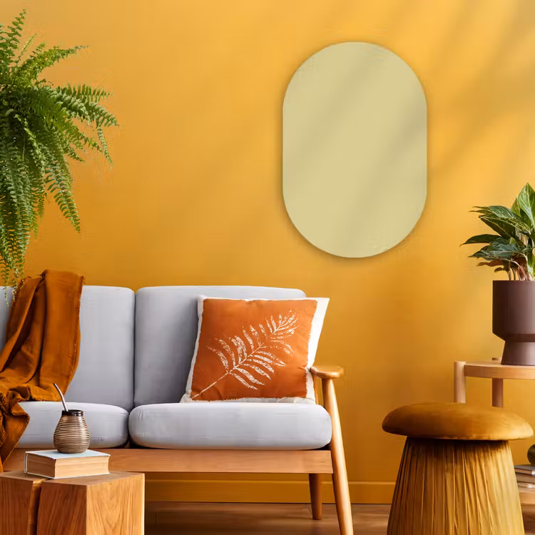 Muurovaal - Kunststof - Golden - Clover - Geel — 1