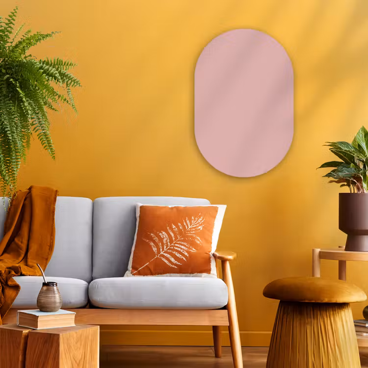 Muurovaal - Kunststof - Soft - Blush - Roze — 1