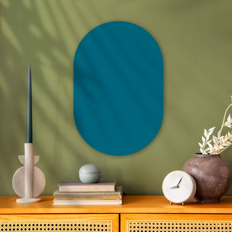 Muurovaal - Kunststof - Tropical - Peacock - Blauw — 1