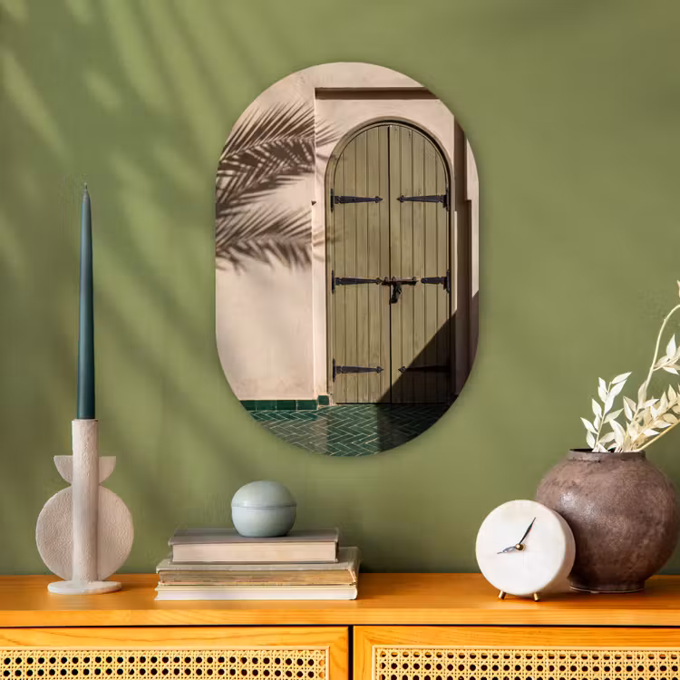 Muurovaal - Kunststof - Deur - Hout - Architectuur - Groen - Rustiek — 1