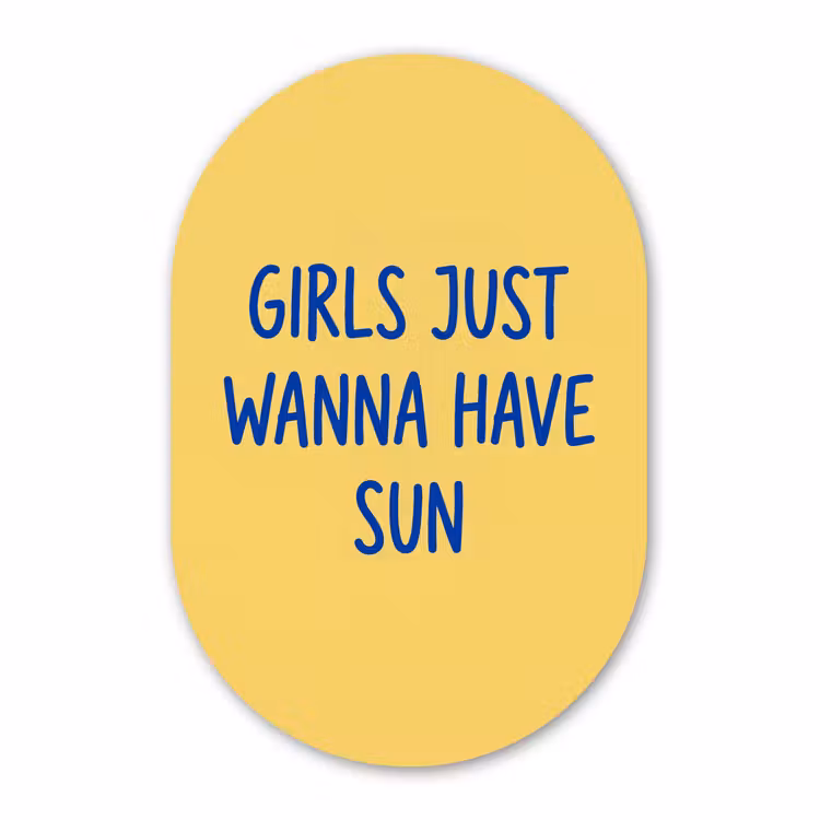 Muurovaal - Kunststof - Tekst - Zon - Zomer - Modern - Geel — 3