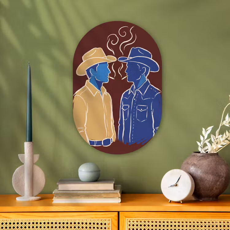 Muurovaal - Kunststof - Mensen - Profiel - Sigaret - Abstract - Kunst — 2