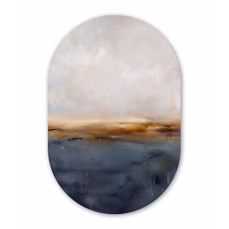 Muurovaal - Kunststof - Abstract - Horizon - Water - Modern - Beige — 3