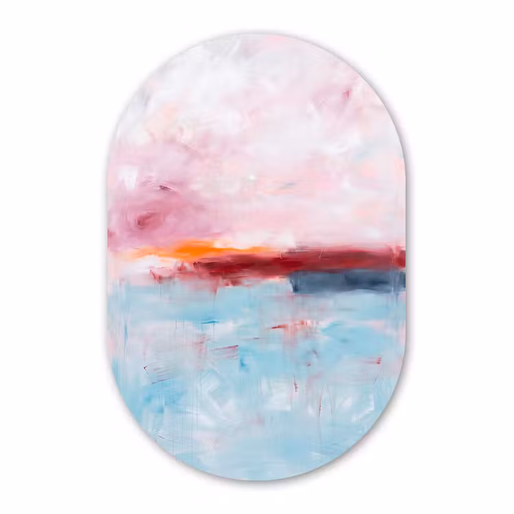 Muurovaal - Kunststof - Abstract - Kleuren - Modern - Kunst - Roze — 2