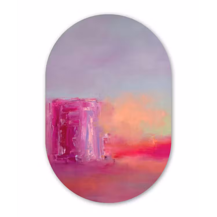 Muurovaal - Kunststof - Abstract - Kleuren - Modern - Roze — 3