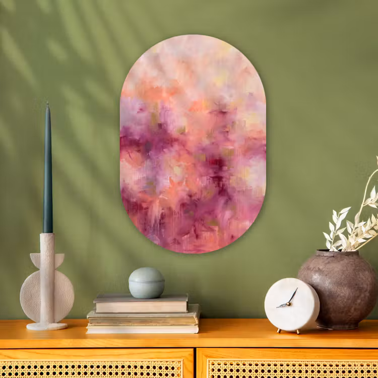 Muurovaal - Kunststof - Abstract - Kleuren - Modern - Roze - Paars — 2