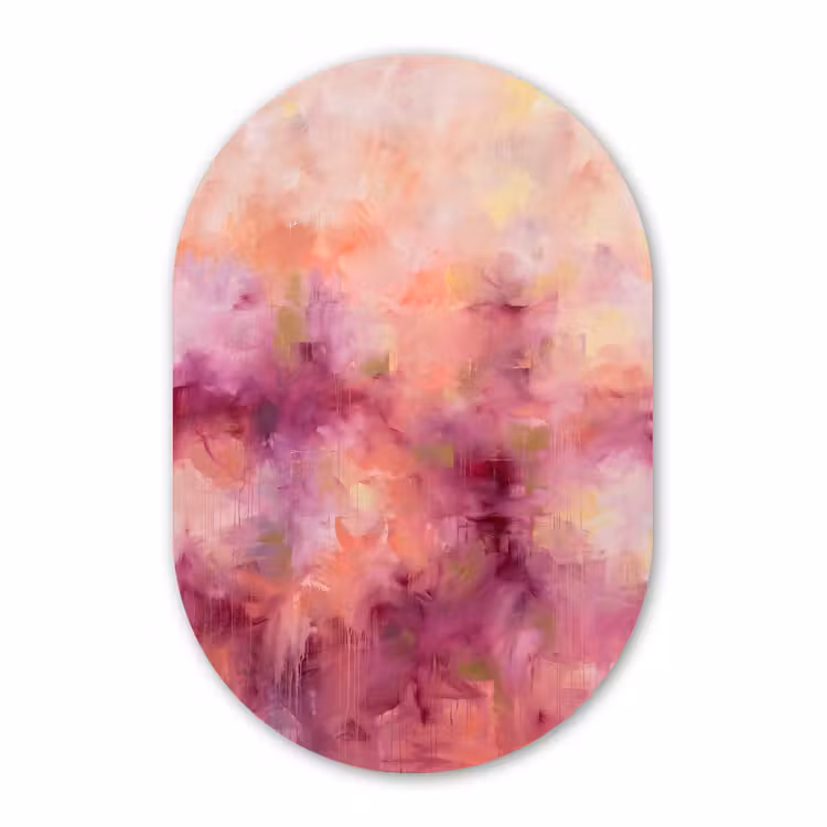Muurovaal - Kunststof - Abstract - Kleuren - Modern - Roze - Paars — 3