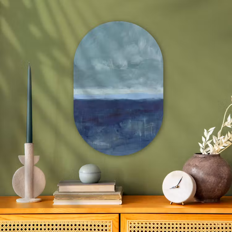 Muurovaal - Kunststof - Abstract - Lagen - Rust - Modern - Blauw — 2