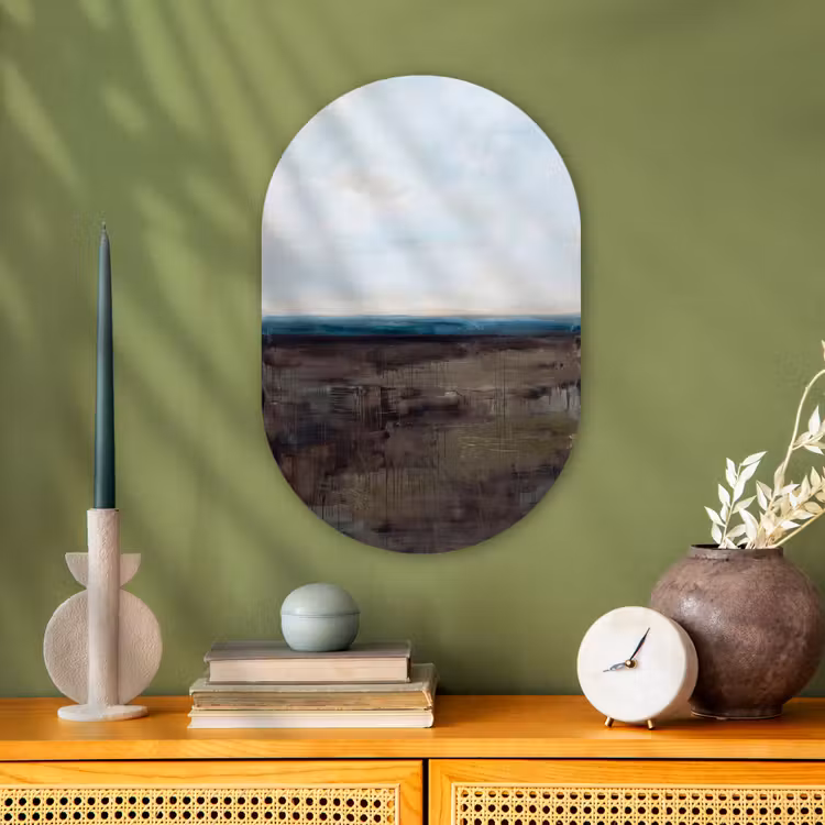 Muurovaal - Kunststof - Abstract - Landschap - Horizon - Blauw - Modern — 2