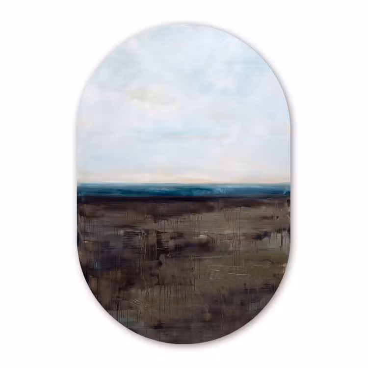 Muurovaal - Kunststof - Abstract - Landschap - Horizon - Blauw - Modern — 3