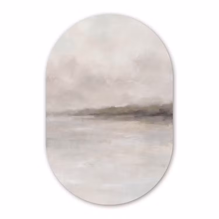 Muurovaal - Kunststof - Abstract - Landschap - Nevel - Modern - Grijs — 3