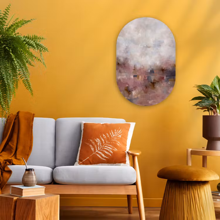 Muurovaal - Kunststof - Abstract - Vloeiend - Kunst - Modern - Beige — 1