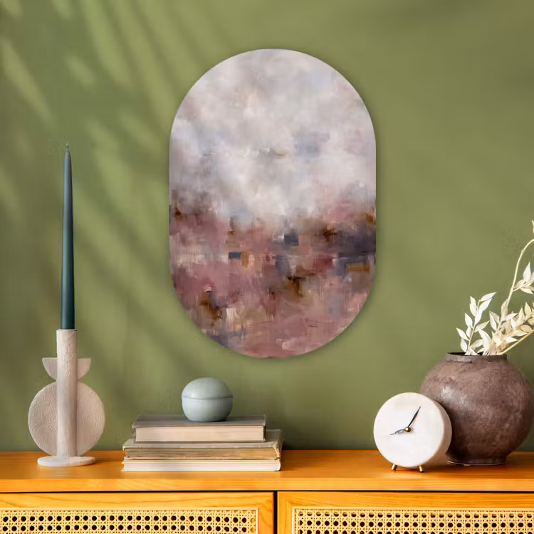 Muurovaal - Kunststof - Abstract - Vloeiend - Kunst - Modern - Beige — 2
