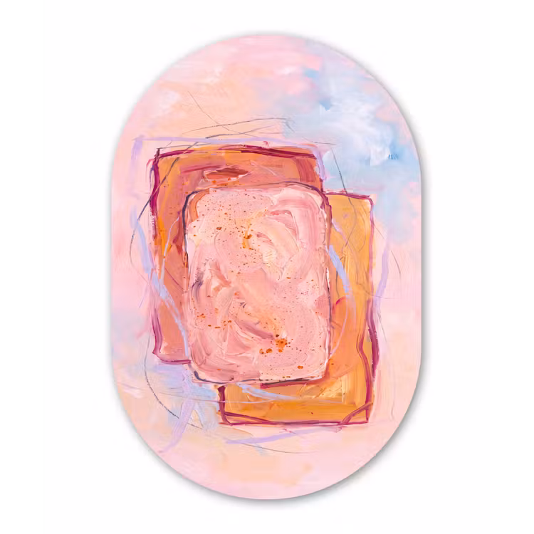 Muurovaal - Kunststof - Abstract - Vormen - Modern - Roze — 3
