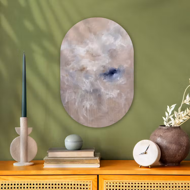 Muurovaal - Kunststof - Abstract - Wolken - Sfeer - Modern - Beige — 2