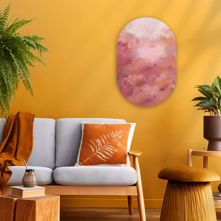 Muurovaal - Kunststof - Kunst - Vloeiend - Pastel - Abstract — 1