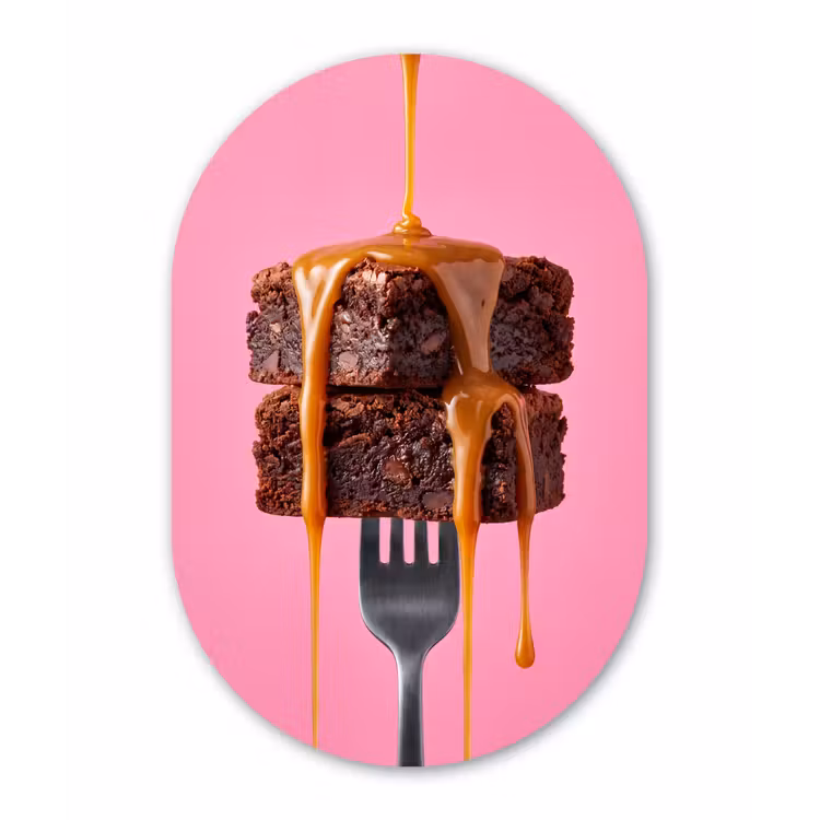 Muurovaal - Kunststof - Brownie - Karamel - Eten — 2