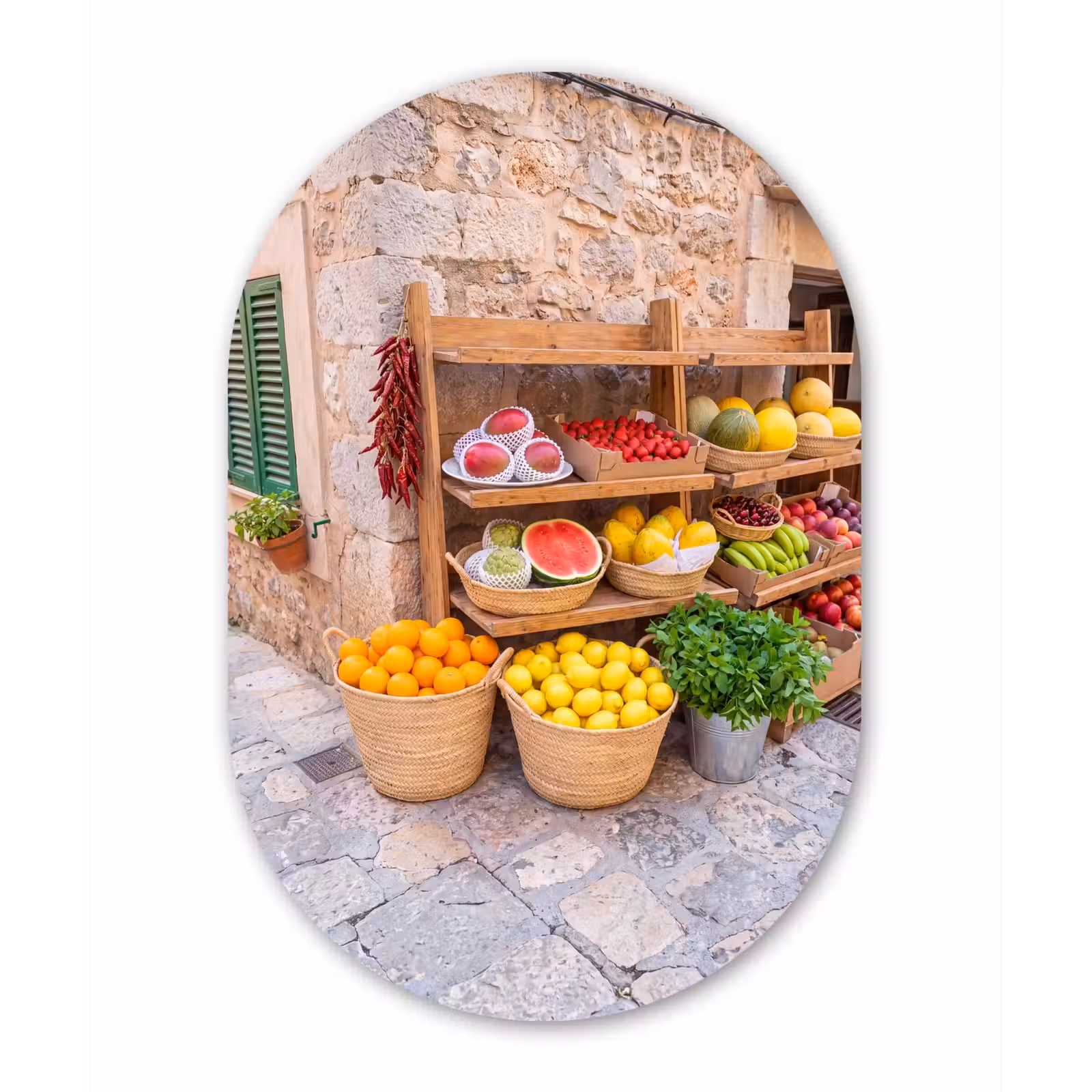 Muurovaal - Kunststof - Fruit - Markt - Vers — 1