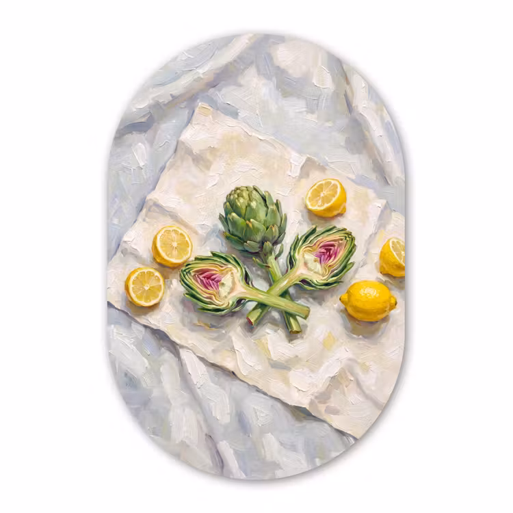Muurovaal - Kunststof - Artisjok - Citroen - Eten — 2
