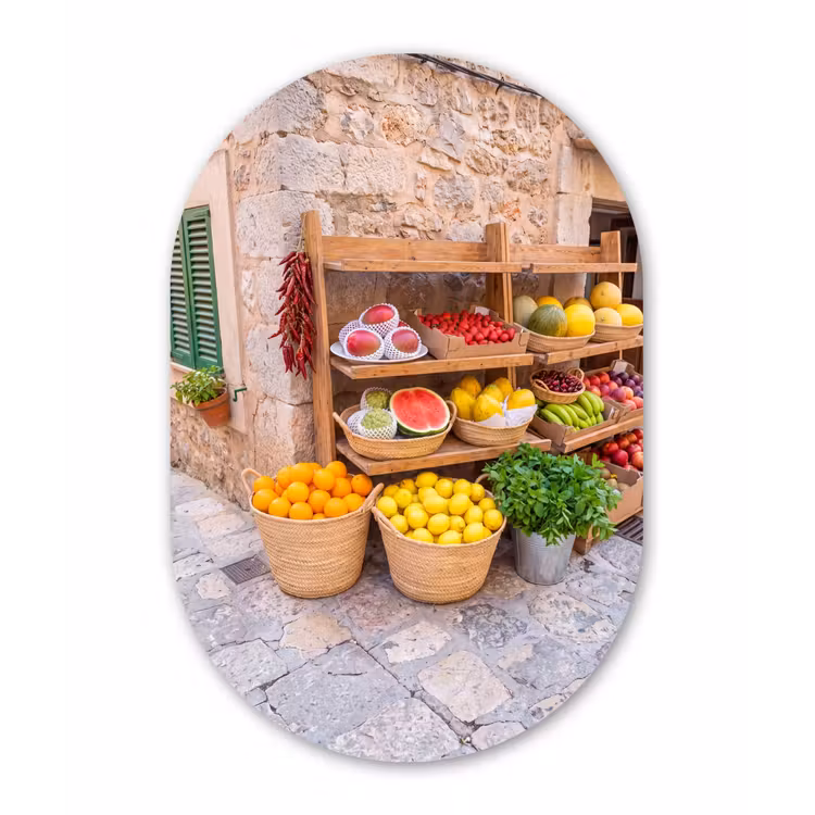 Muurovaal - Kunststof - Fruit - Markt - Vers — 1