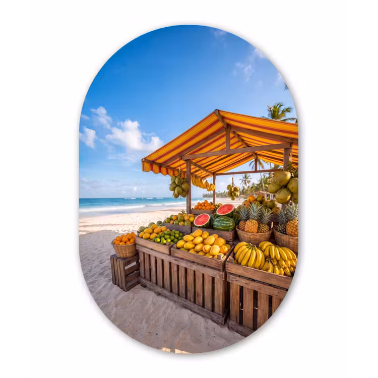 Muurovaal - Kunststof - Fruit - Strand - Tropisch — 3