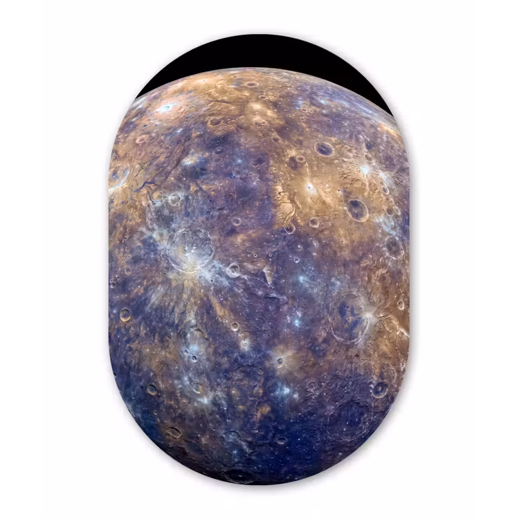 Muurovaal - Kunststof - Planeet - Kraters - Ruimte — 1