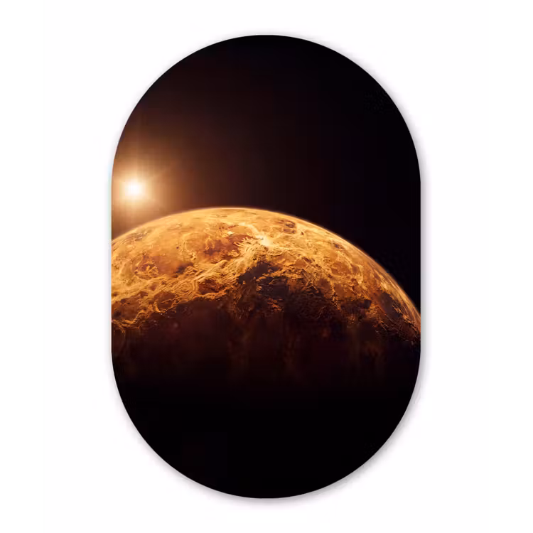 Muurovaal - Kunststof - Planeet - Ruimte - Oranje — 2