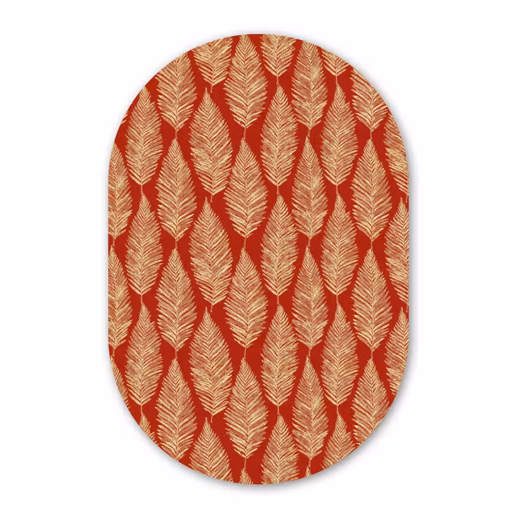 Muurovaal - Kunststof - Rood - Botanisch - Varen - Patroon — 3