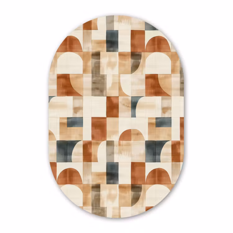 Muurovaal - Kunststof - Terracotta - Geometrisch - Aquarel - Textuur — 3