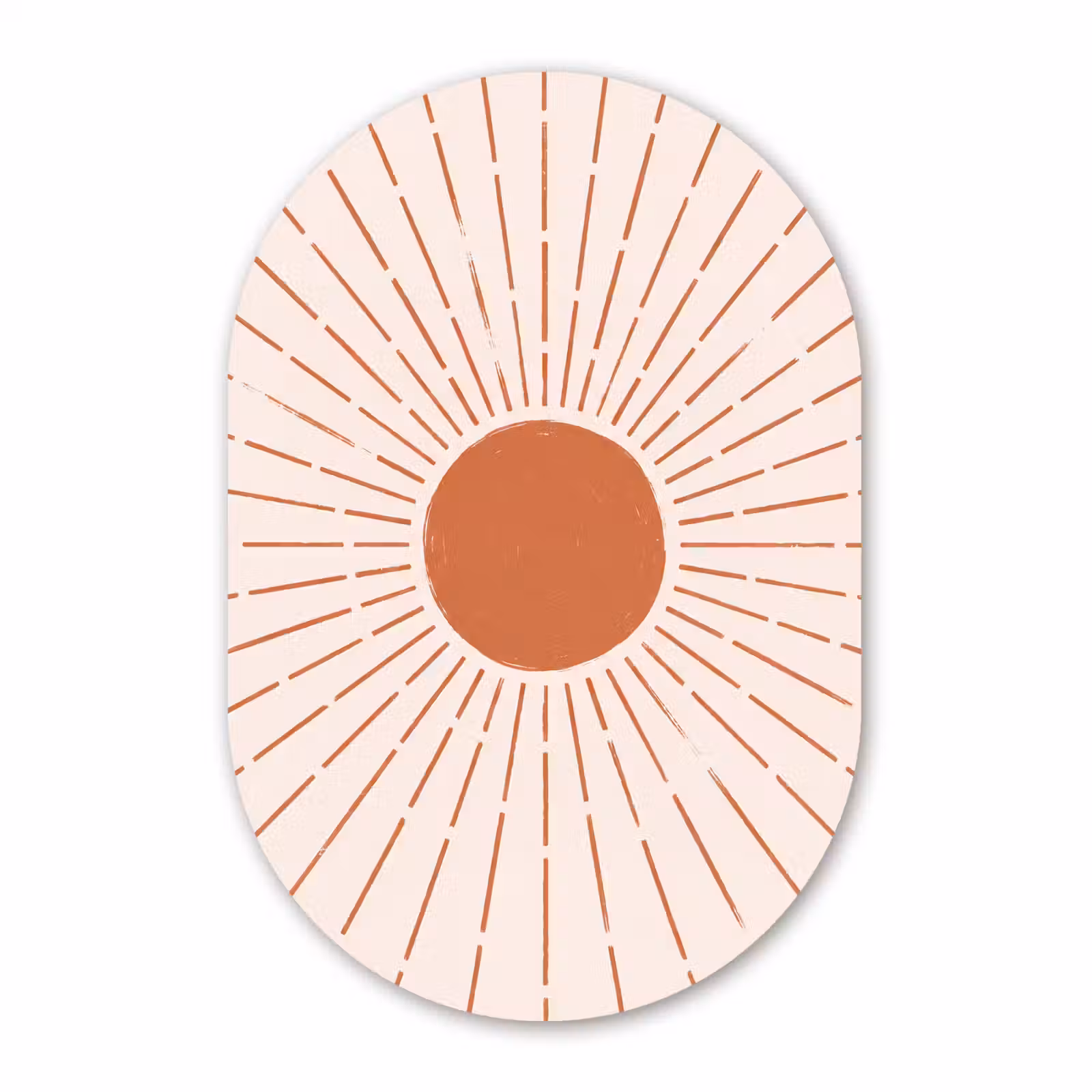 Muurovaal - Glas - Zon - Stralen - Abstract - Terracotta - Modern — 1