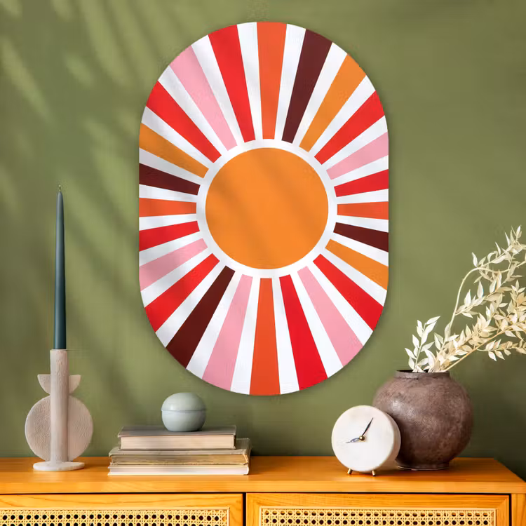 Muurovaal - Glas - Zon - Stralen - Abstract - Kleurrijk — 2