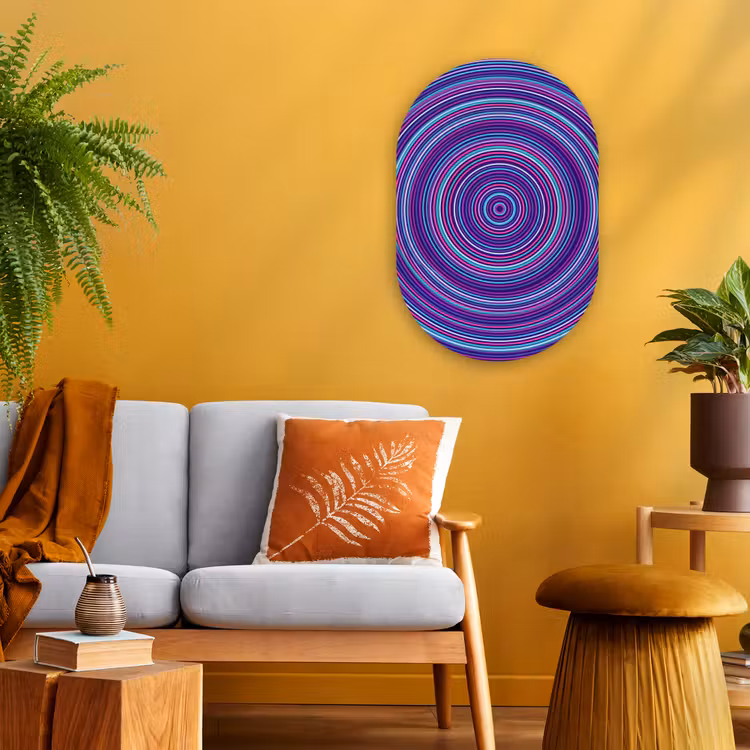 Muurovaal - Kunststof - Abstract - Cirkels - Kleurrijk — 1
