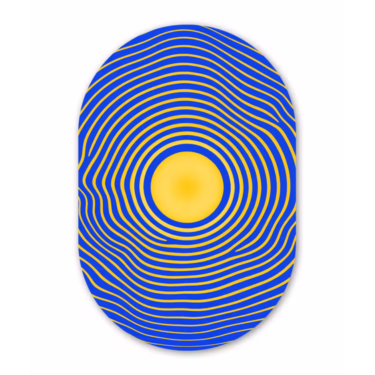 Muurovaal - Kunststof - Abstract patroon - Blauw — 3
