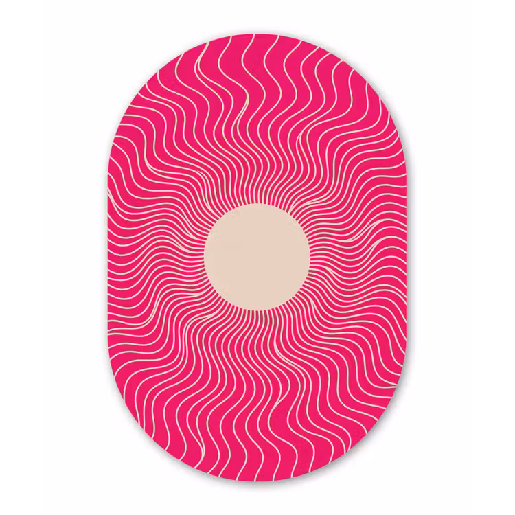 Muurovaal - Kunststof - Abstract - Patroon - Roze — 3